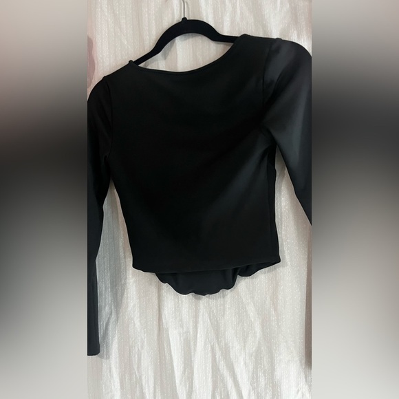 Express Black Fitted Crop Bodysuit - Picture 5 of 6